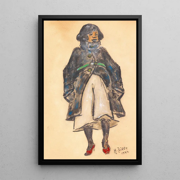 Junge Frau - Heinrich Zille — gerahmtes Bild an der Wand