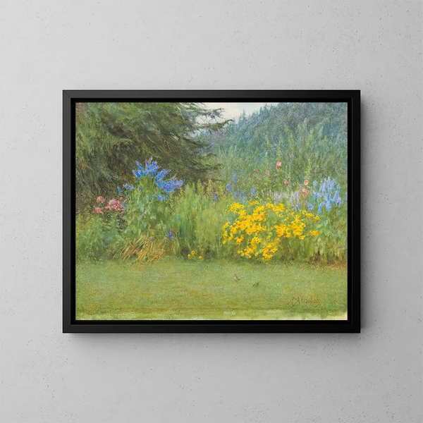 In einem Garten in Surrey bei Witley - Helen Allingham — gerahmtes Bild an der Wand