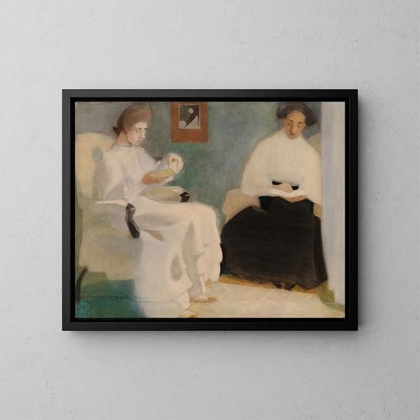 Mädchen beim Lesen - Helene Schjerfbeck — gerahmtes Bild an der Wand