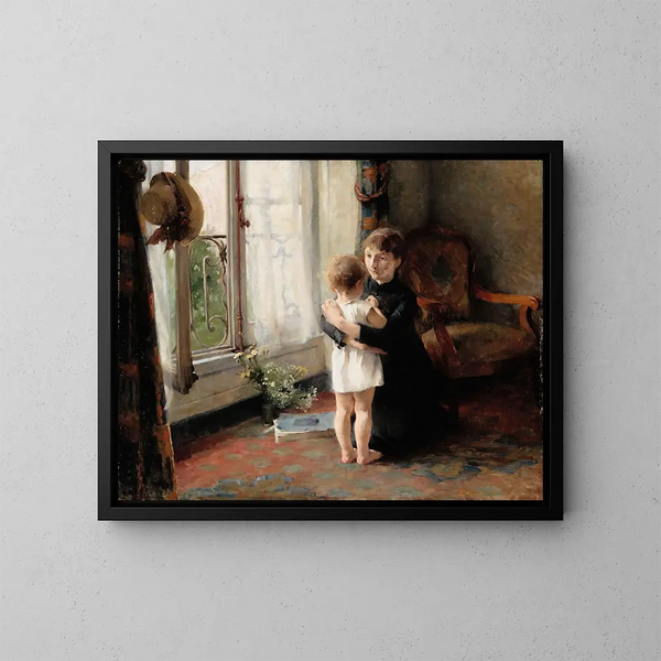 Mutter und Kind - Helene Schjerfbeck — gerahmtes Bild an der Wand