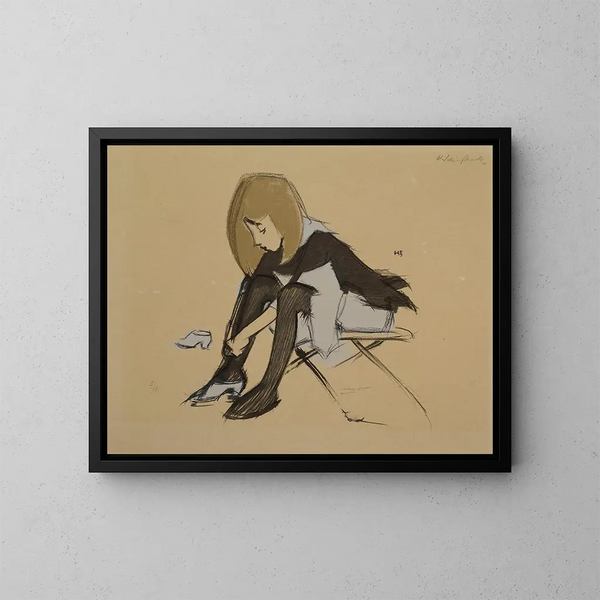 Schuhe aus Seide - Helene Schjerfbeck — gerahmtes Bild an der Wand