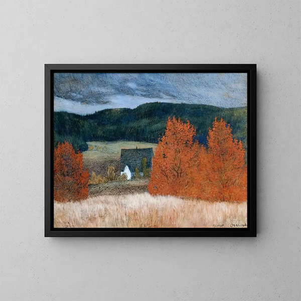 Stimmung des Herbstes in Jämtland - Helmer Osslund — gerahmtes Bild an der Wand