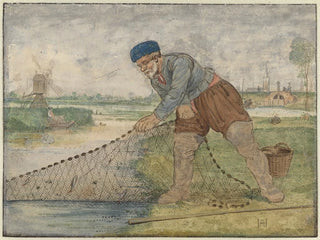 Hendrick Avercamp - A Fisherman Hauling in his Net.webp