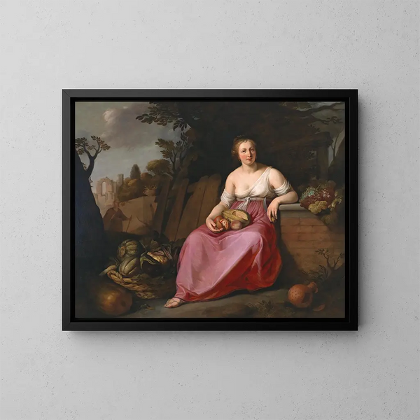 Vertumne und Pomone - Hendrick Bloemaert — gerahmtes Bild an der Wand