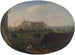 Ansicht von Rom aus einem Garten, blickend nach Süden in Richtung San Giovanni in Laterano, Blick von hinten - Hendrick Frans van Lint — Ansicht des Kunstwerks