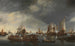 Hafen mit Segelschiffen und Fähre - Hendrick Jacobsz Dubbels — Ansicht des Kunstwerks