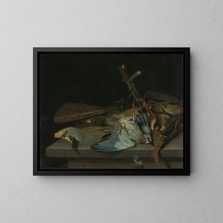 Hendrick Ten Oever - Still life with hunting implements and birds.webp