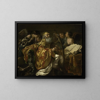 Hendrick Ter Brugghen - King David playing the harp among angels.webp