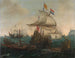 Niederländische Schiffe, die spanische Galeeren vor der englischen Küste am 3. Oktober 1602 rammen - Hendrik Cornelisz Vroom — Ansicht des Kunstwerks