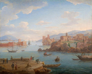 Ansicht eines mediterranen Hafens - Hendrik Frans van Lint — Ansicht des Kunstwerks