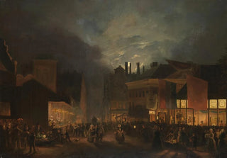 Hendrik Gerrit ten Cate - Kermis op de Botermarkt bij avond.webp