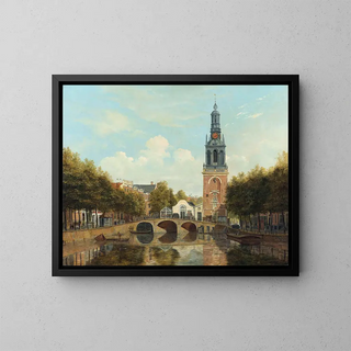 La Torensluis et la tour Jan Roodenpoort à Amsterdam - Hendrik Gerrit ten Cate — gerahmtes Bild an der Wand