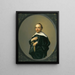 Portrait eines bärtigen Mannes in einem schwarzen Mantel mit großem weißen Kragen, der ein Paar Handschuhe hält - Hendrik Gerritsz. Pot — gerahmtes Bild an der Wand