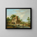 Ein Wassermühle mit Bauernhoftieren und Bauern in einer Landschaft im Hintergrund - Hendrik Meijer — gerahmtes Bild an der Wand