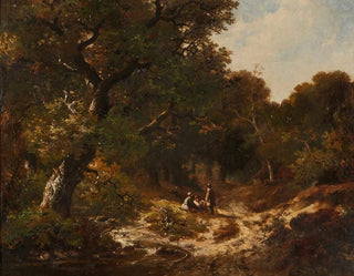 Hendrik Pieter Koekkoek - Figures On A Forest Path.webp