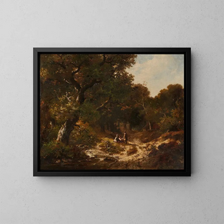 Hendrik Pieter Koekkoek - Figures On A Forest Path.webp