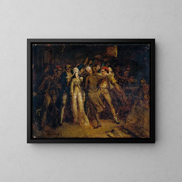 Arrestation de Charlotte Corday - Hendrik Scheffer — gerahmtes Bild an der Wand