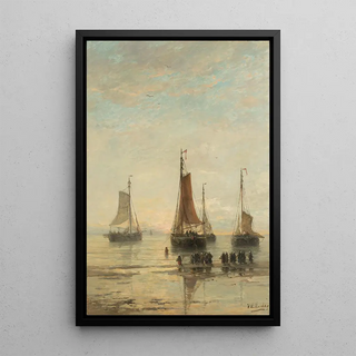 Hendrik Willem Mesdag - BluffBowed Scheveningen Boats at Anchor.webp