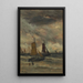 Bomschuiten en mer - Hendrik Willem Mesdag — gerahmtes Bild an der Wand