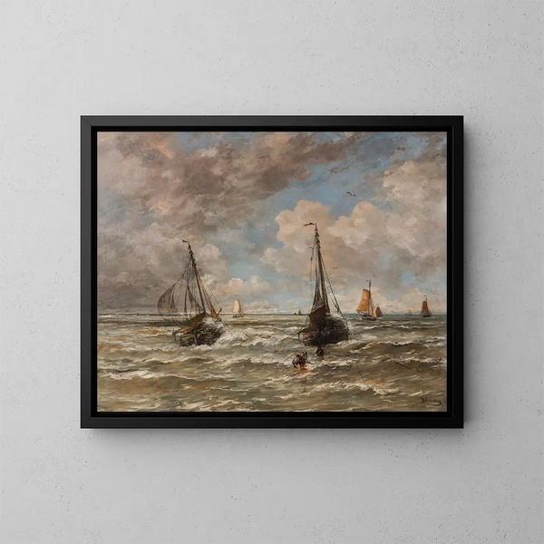 Le moulage de l'ancre - Hendrik Willem Mesdag — gerahmtes Bild an der Wand