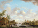 Landschaftsgemälde mit Fischern und Landwirten beim Torfabbau in einem Sumpf - Hendrik Willem Schweickhardt — Ansicht des Kunstwerks