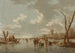 Winterlandschaft mit Schlittschuhläufern auf einem gefrorenen Fluss - Hendrik Willem Schweickhardt — Ansicht des Kunstwerks