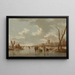 Winterlandschaft mit Schlittschuhläufern auf einem gefrorenen Fluss - Hendrik Willem Schweickhardt — gerahmtes Bild an der Wand