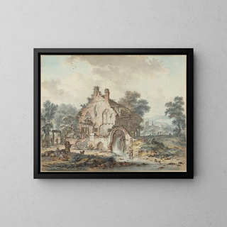 Hendrik de Meyer II - Rustic Watermill in a Gothic Ruin.webp