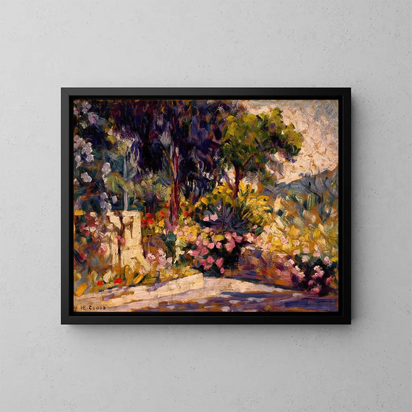 Die blumige Terrasse - Henri-Edmond Cross — gerahmtes Bild an der Wand