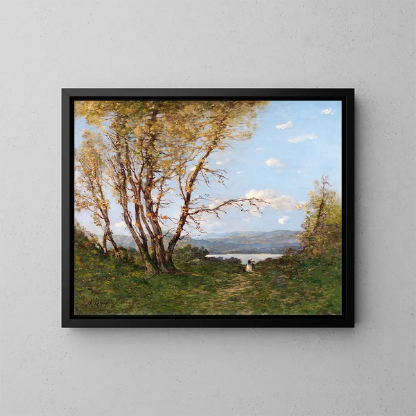 Ein Landschaft - Henri-Joseph Harpignies — gerahmtes Bild an der Wand