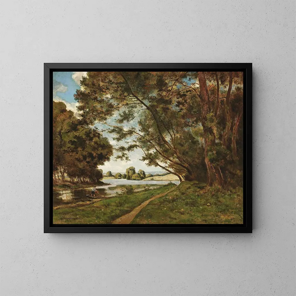 Der Weg am Flussufer - Henri-Joseph Harpignies — gerahmtes Bild an der Wand