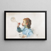 Mädchen mit Seifenblase - Henri Jules Jean Geoffroy — gerahmtes Bild an der Wand