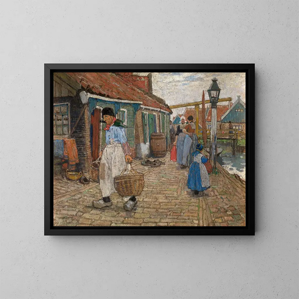 À Volendam - Henri Cassiers — gerahmtes Bild an der Wand