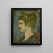 Kopf einer Frau mit Blumenkranz Profil links - Henri Cros — gerahmtes Bild an der Wand