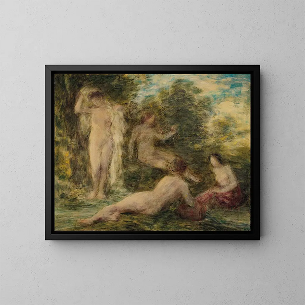 Badende - Henri Fantin-Latour — gerahmtes Bild an der Wand
