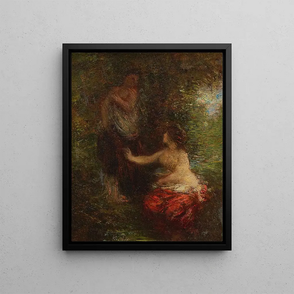 Zwei Badende - Henri Fantin-Latour — gerahmtes Bild an der Wand