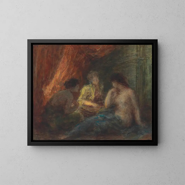 Das Spiel - Henri Fantin-Latour — gerahmtes Bild an der Wand