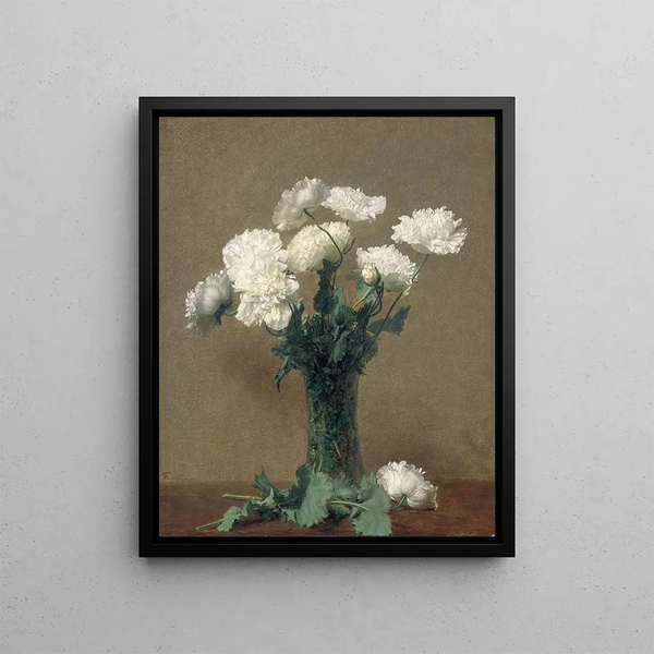 Mohnblumen - Henri Fantin-Latour — gerahmtes Bild an der Wand