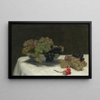 Henri FantinLatour - Still Life with Grapes and a Carnation.webp