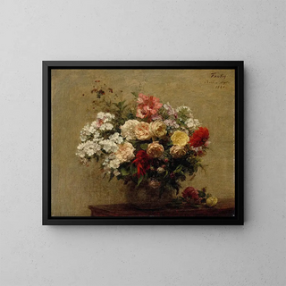 Sommerblumen-Gemälde - Henri Fantin-Latour — gerahmtes Bild an der Wand