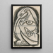 Reliefzeichnung einer sitzenden weiblichen Figur - Henri Gaudier-Brzeska — gerahmtes Bild an der Wand