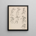 Sieben tanzende Figuren in drei Register - Henri Gaudier-Brzeska — gerahmtes Bild an der Wand