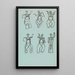 Sechs Studien zu tanzenden Figuren - Henri Gaudier-Brzeska — gerahmtes Bild an der Wand