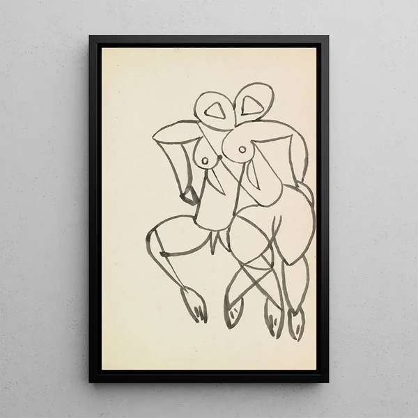 Studien für männliche und weibliche Figuren - Henri Gaudier-Brzeska — gerahmtes Bild an der Wand