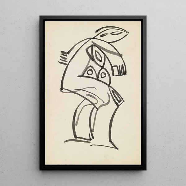 Studie einer weiblichen Figur - Henri Gaudier-Brzeska — gerahmtes Bild an der Wand