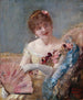 Frau mit Fächer: Porträt von Réjane - Henri Gervex — Ansicht des Kunstwerks