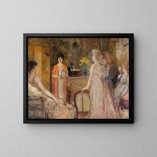 Ein Dienstagabend bei Madeleine Lemaire - Henri Gervex — gerahmtes Bild an der Wand