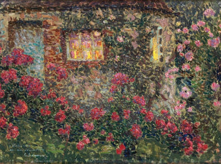 Haus auf dem Land mit Rosen - Henri Le Sidaner — Ansicht des Kunstwerks