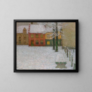 Der Schnee in Chartres - Henri Le Sidaner — gerahmtes Bild an der Wand