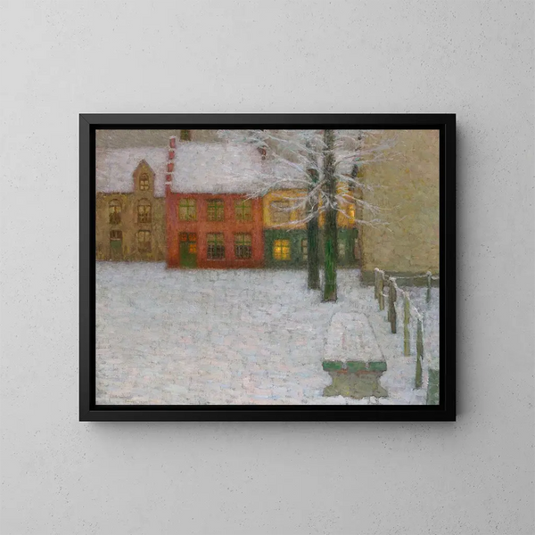 Der Schnee in Chartres - Henri Le Sidaner — gerahmtes Bild an der Wand